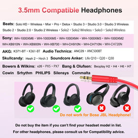 Beats-compatible Callez cable shown with red finish for reliable audio playback.