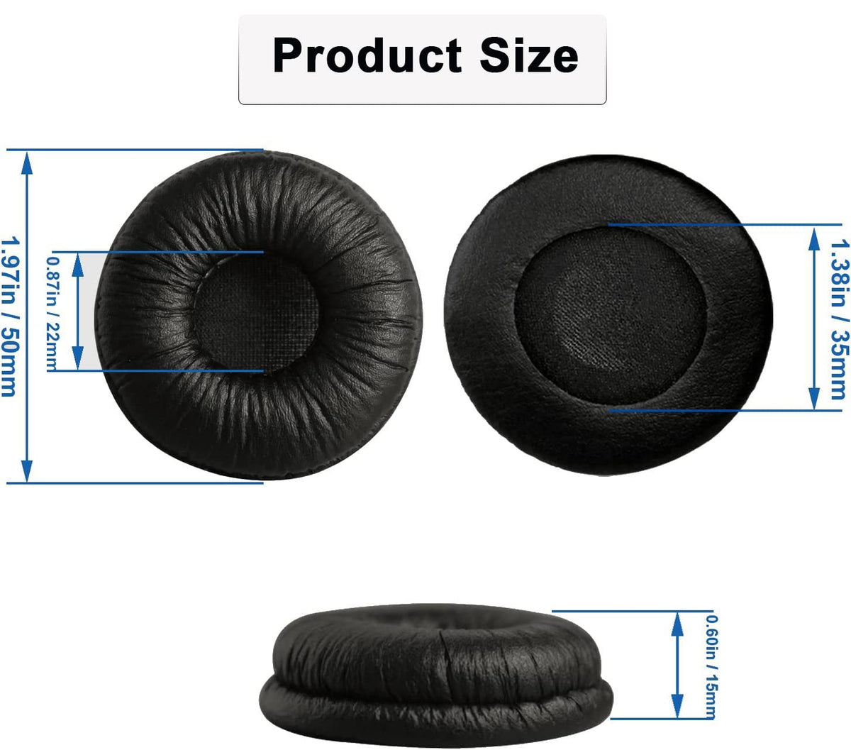 Callez ear cushion installed on Plantronics headset demonstrating restored comfort benefit