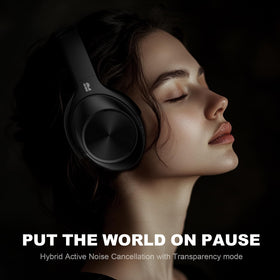 Calmbee angled profile highlighting plush earcups and adjustable headband comfort