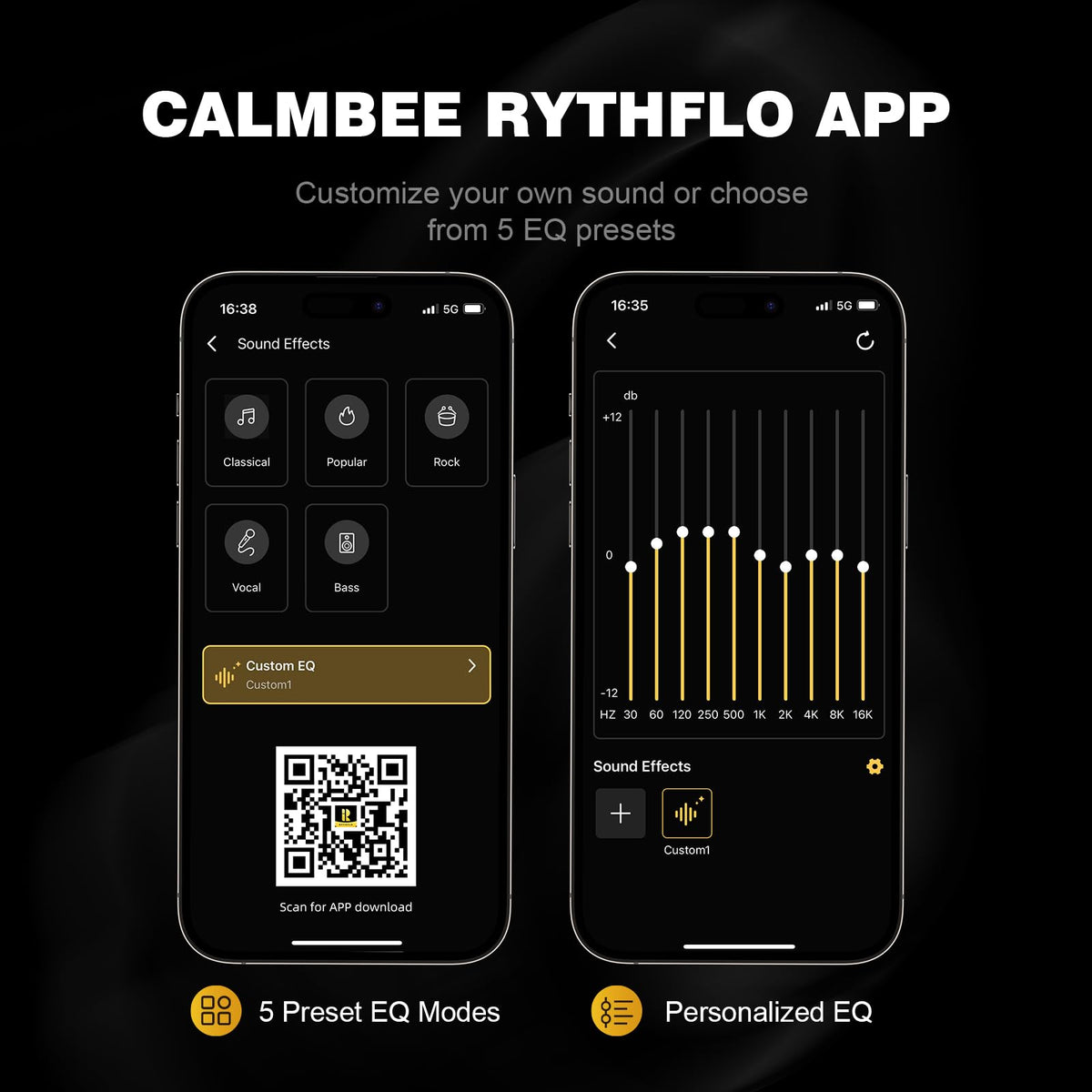 Person wearing Calmbee on commute with phone, clear calls and noise reduction benefit