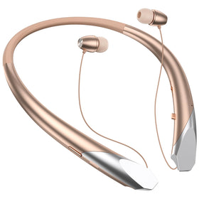 CALOETHNEY Bluetooth retractable neckband rose gold for all-day comfort and clear calls.