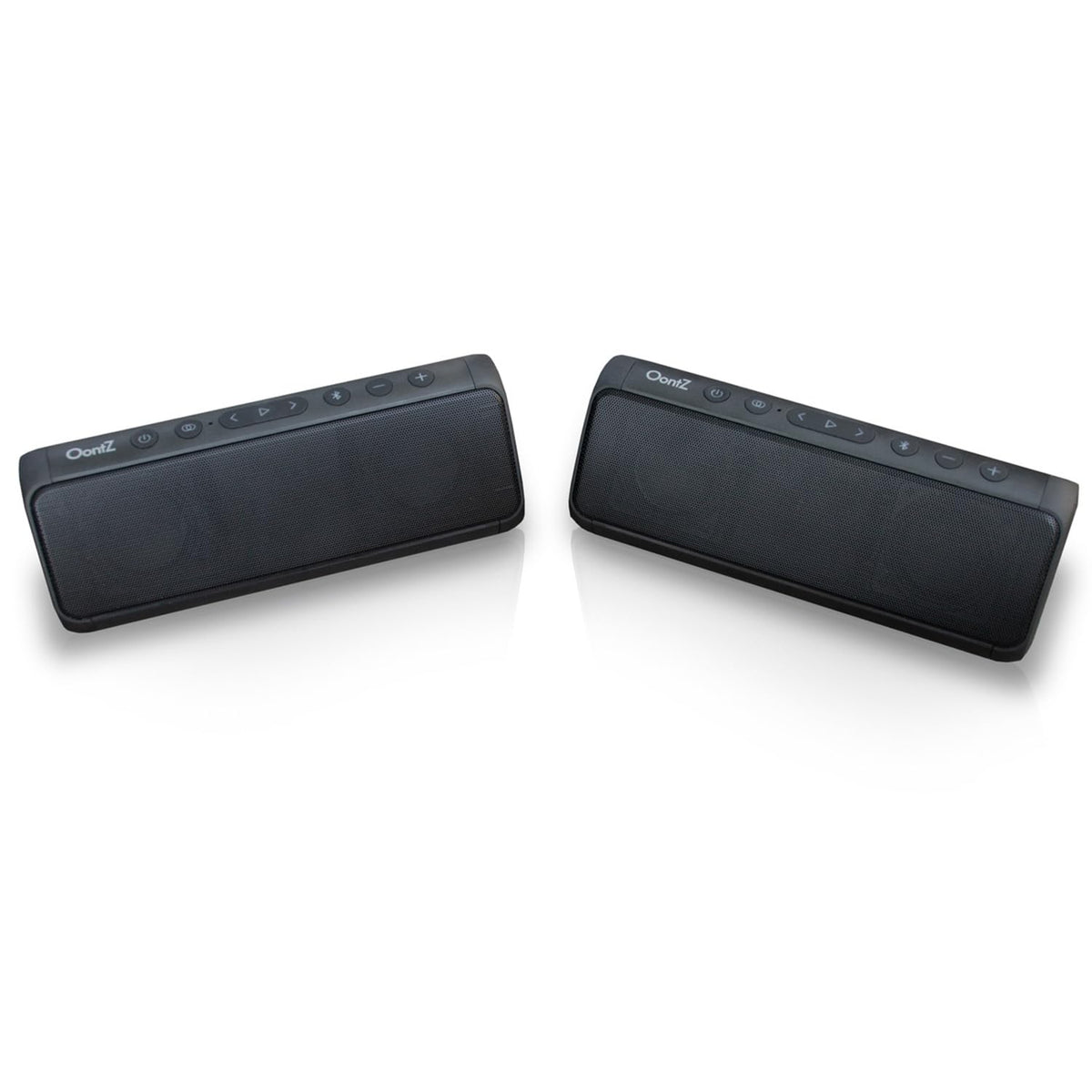 Cambridge Soundworks OontZ Angle 3 Pro 2 Pack front view; stereo sound for outdoor spaces.
