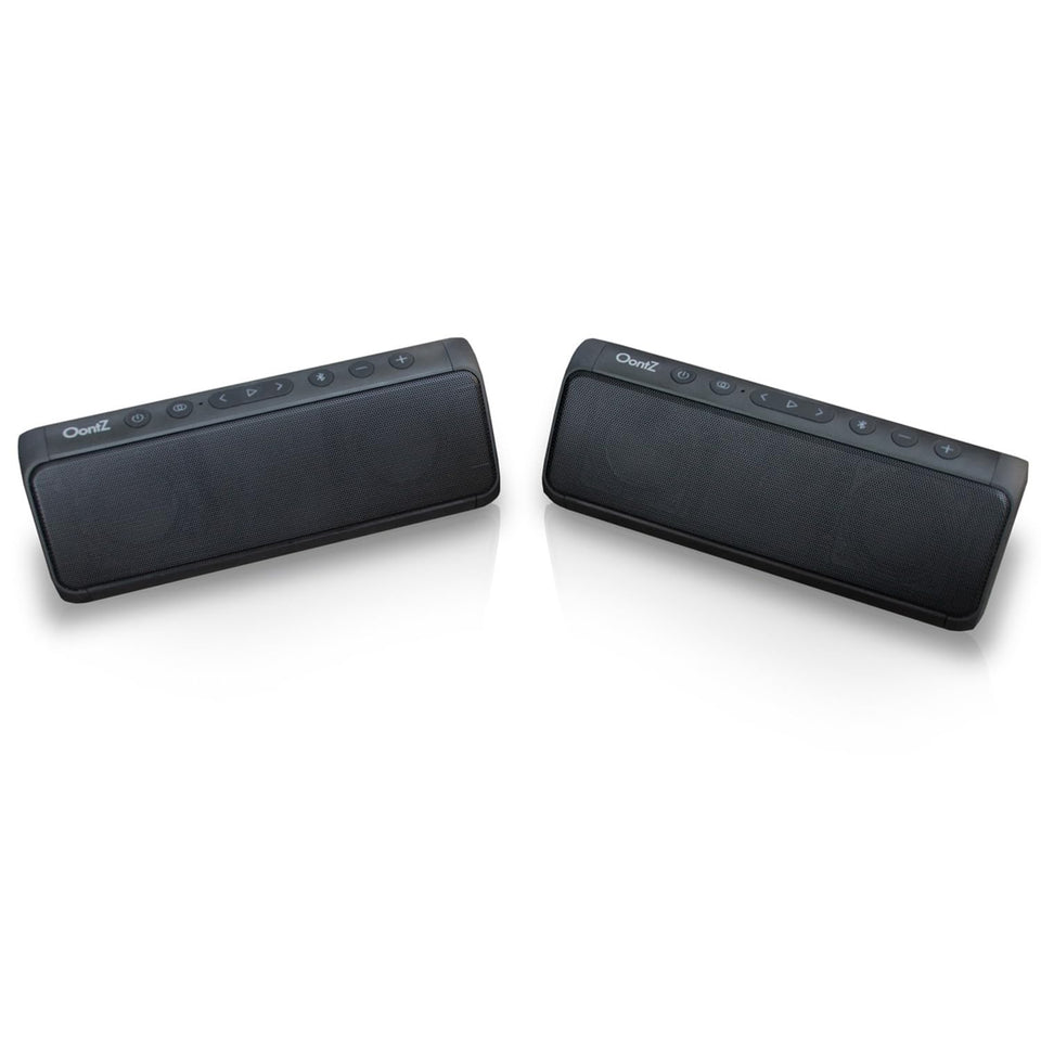 Cambridge Soundworks OontZ Angle 3 Pro 2 Pack front view; stereo sound for outdoor spaces.