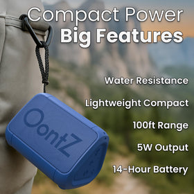 OontZ Angle Solo blue side view highlights pocket-size design for travel
