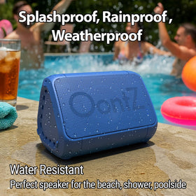OontZ Angle Solo blue waterproof design for beach or poolside use
