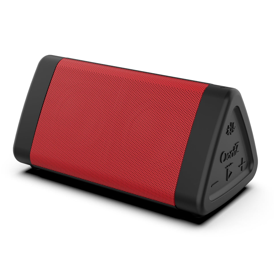 Cambridge Soundworks OontZ Angle 3 front view showing vibrant red finish and speaker grille, ideal for clear portable audio
