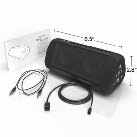 Cambridge Soundworks OontZ Angle 3 Ultra lifestyle outdoor party scene conveying powerful sound for gatherings