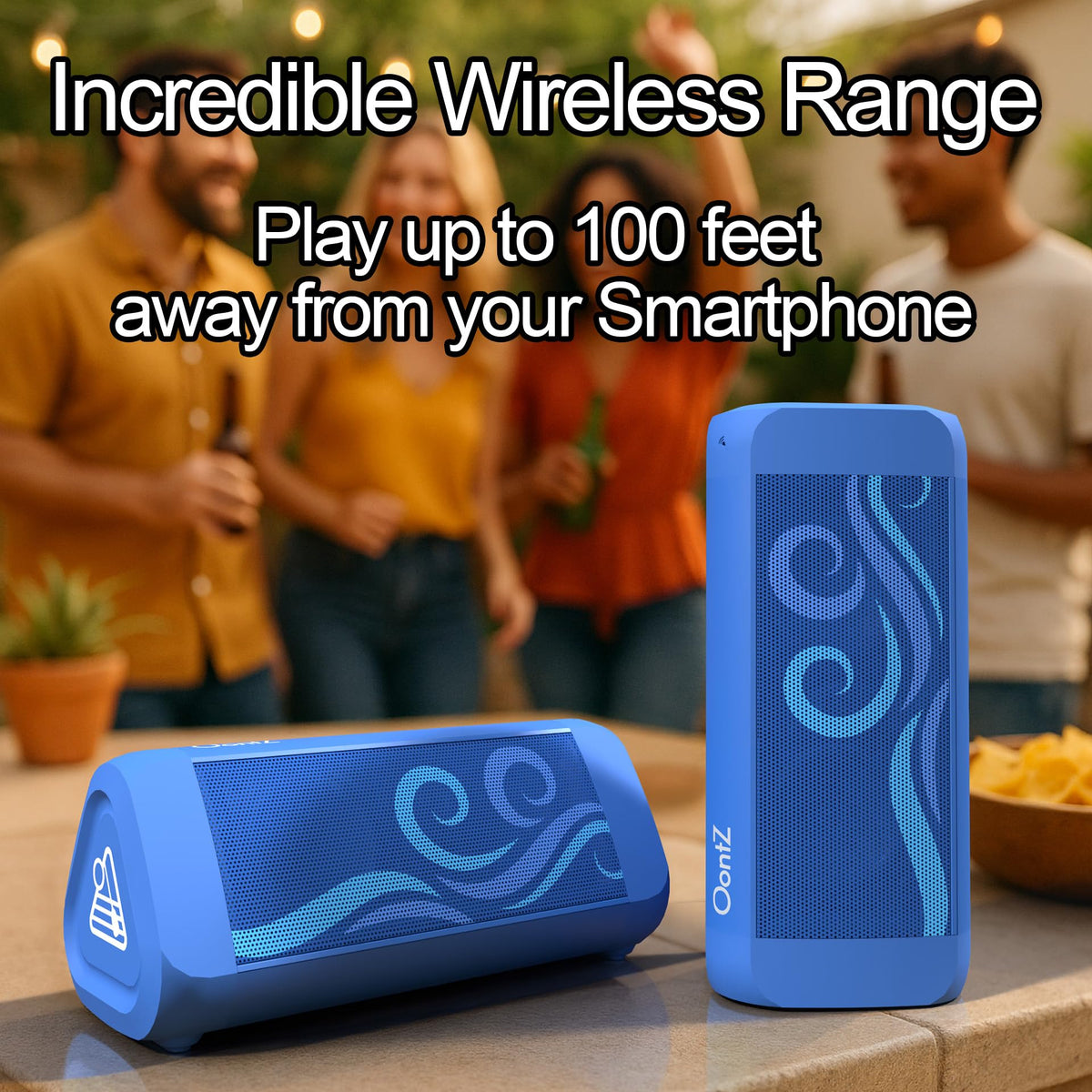 Cambridge Soundworks OontZ Angle 3 Ultra mounted on paddleboard illustrating secure SUP use and water-ready design
