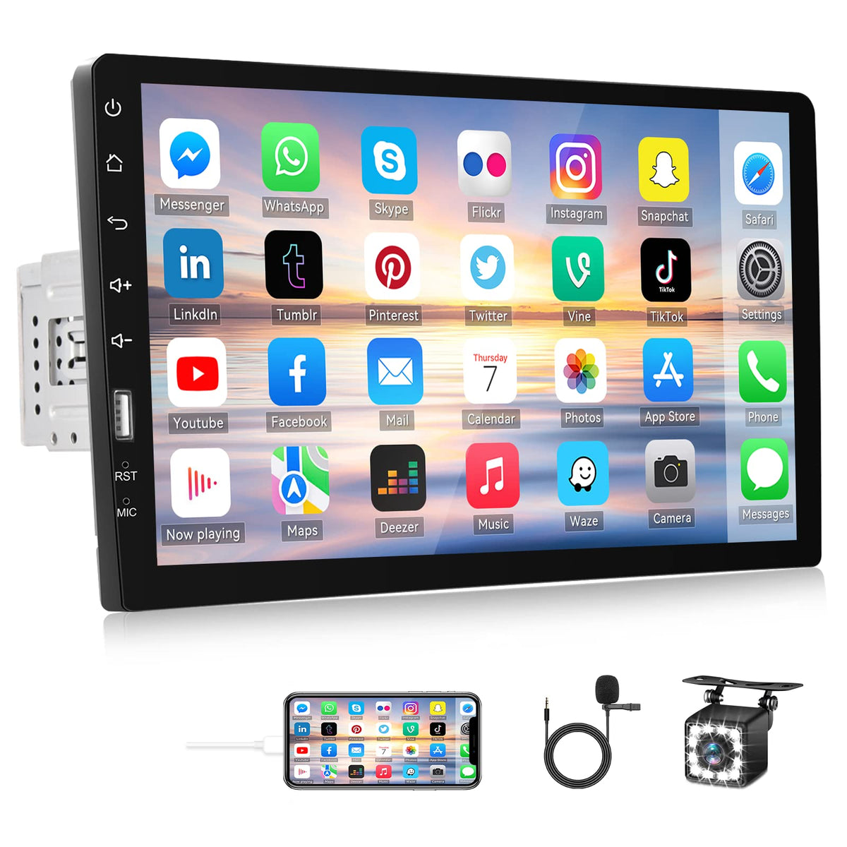CAMECHO 9-inch front display with responsive touch for easy navigation.