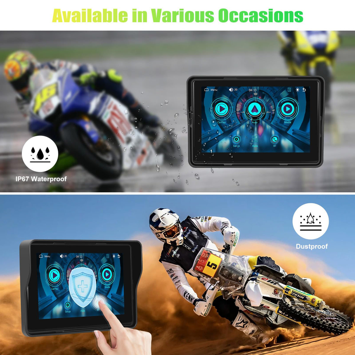 CAMECHO bracket and hardware included for fast, secure motorcycle installation