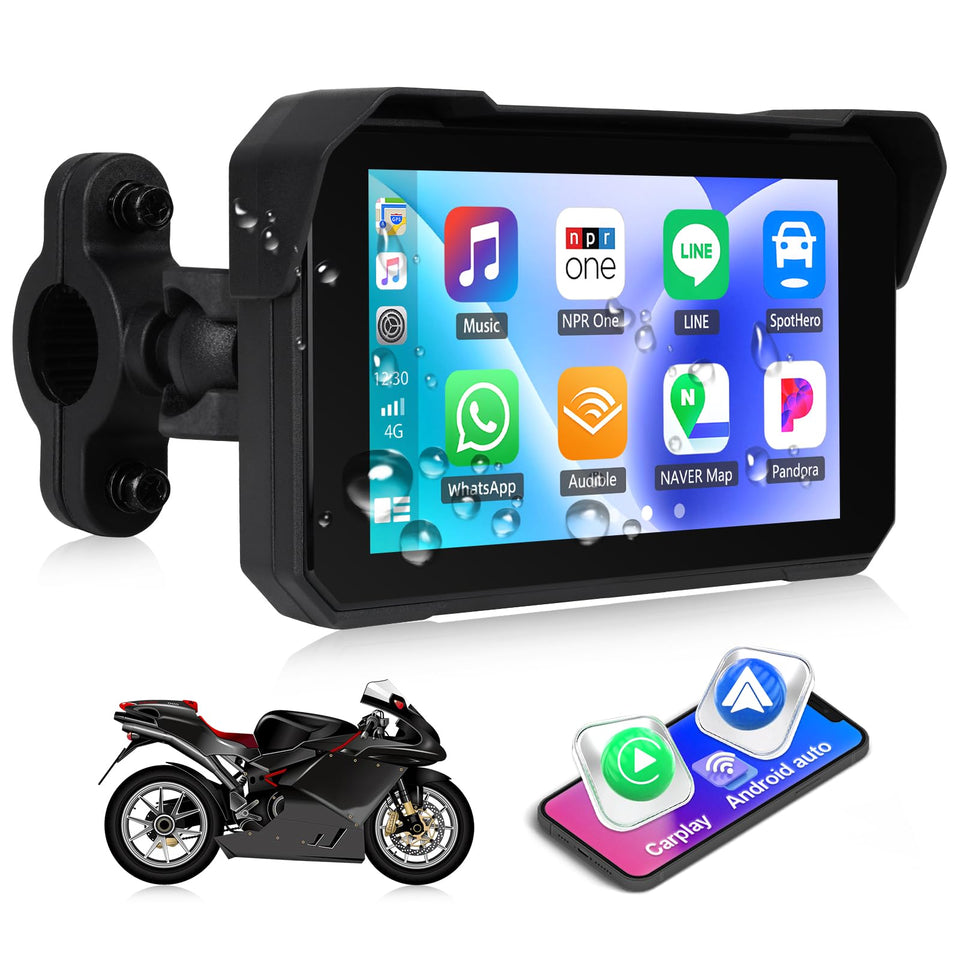 CAMECHO front display mounted on handlebars shows navigation and improves visibility