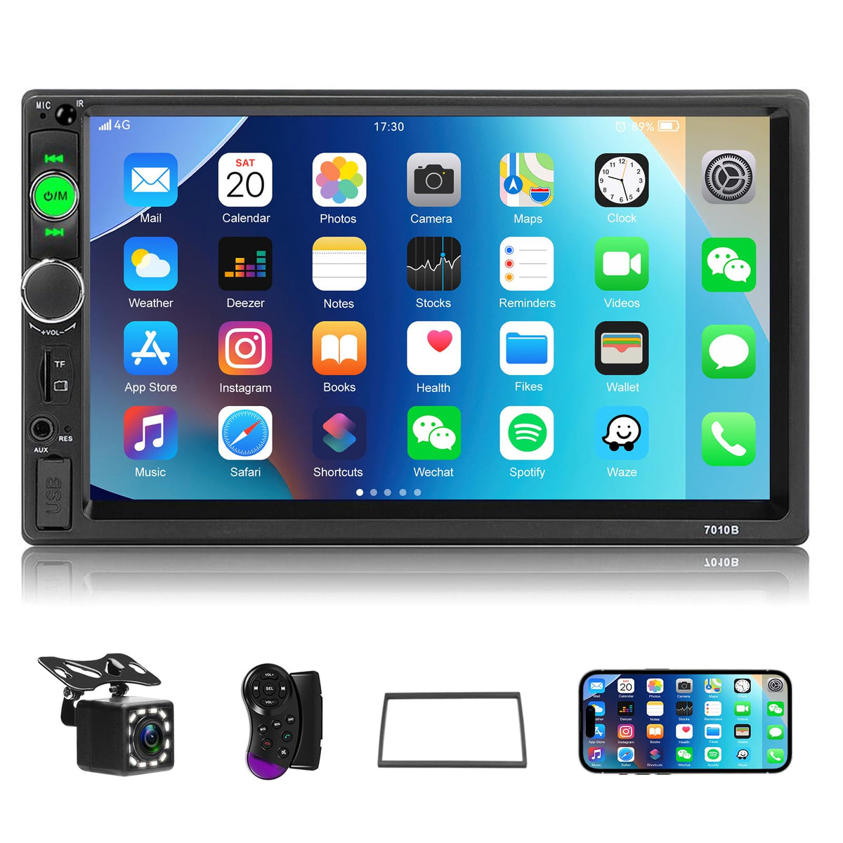 CAMECHO front panel 7-inch display showing clear menus and media control