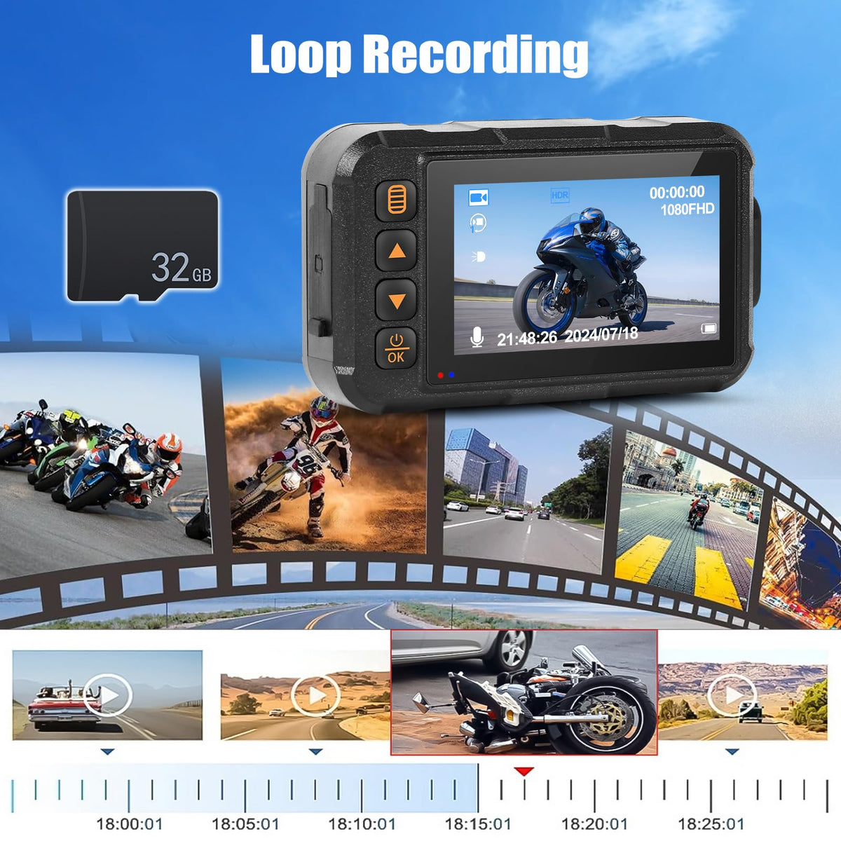 CAMECHO mounted on motorcycle showing unobtrusive placement and secure recording