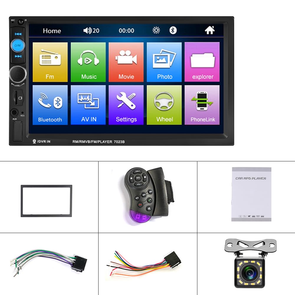 CAMECHO package contents layout showing included frame, camera, cables