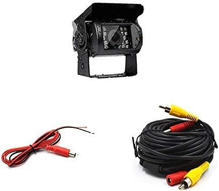 CAMECHO truck backup camera with 18 LED night vision for safer reversing.