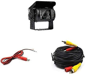 CAMECHO truck backup camera with 18 LED night vision for safer reversing.