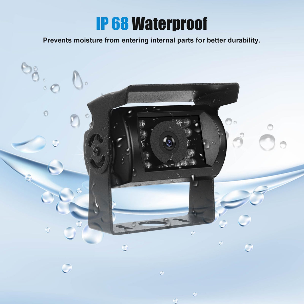 CAMECHO waterproof rear-view camera lens withstands rain and snow operations.