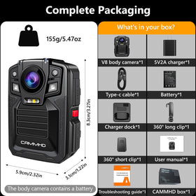 CAMMHD V8 compact body camera design fits field deployments.