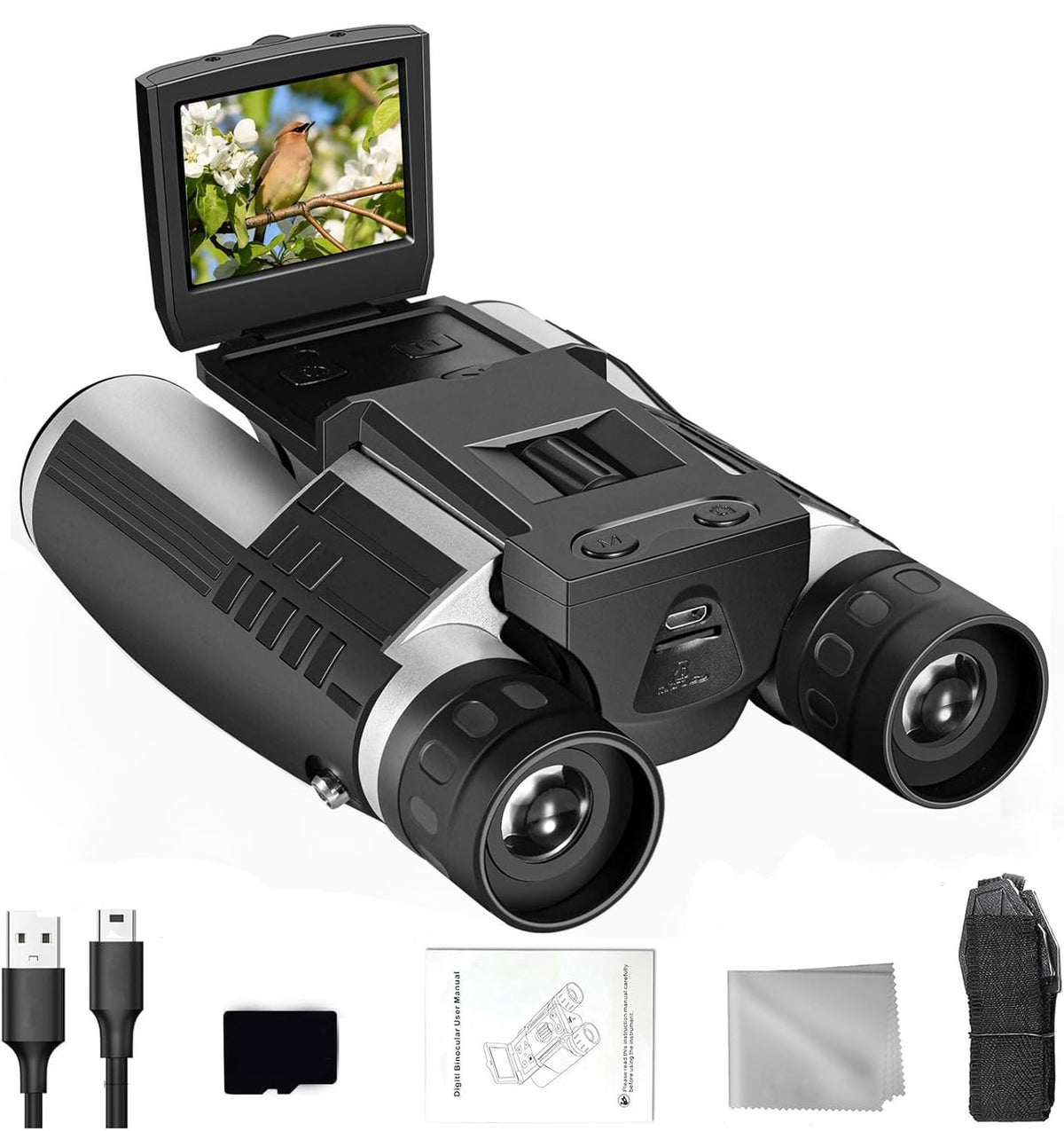 Camonity digital binoculars with 2.4 inch display for live viewing
