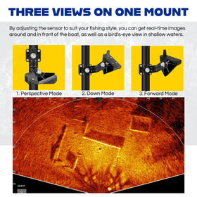 Camoo forward mode in use showing extended sonar reach benefit