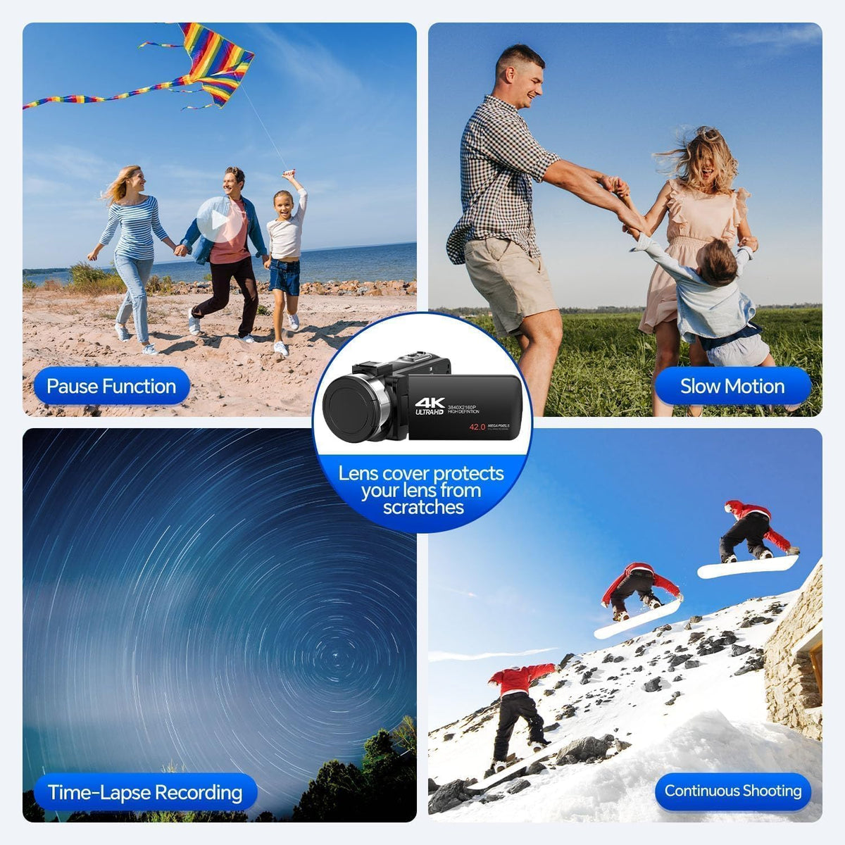 CamWORLD 32GB SD card included with lens cap for quick setup.