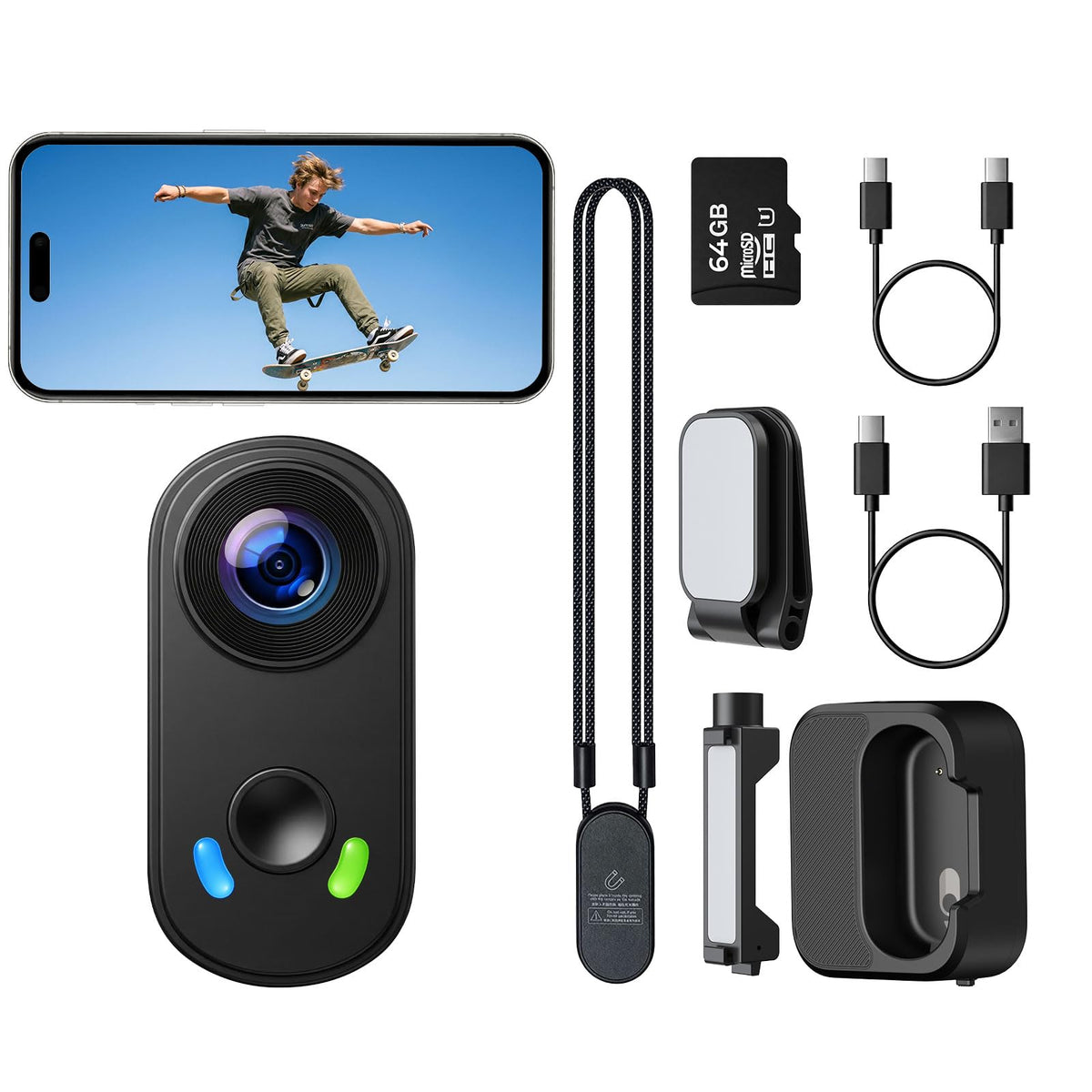 CAMWORLD 4K mini body camera worn as POV for immersive footage on the go.
