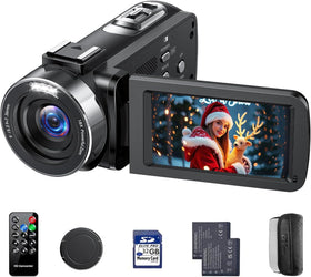CamWORLD 4K video camera, front view, versatile vlogging setup.