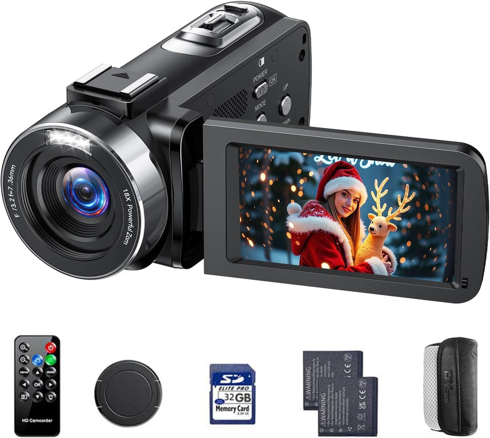 CamWORLD 4K video camera, front view, versatile vlogging setup.
