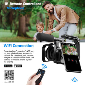 Camworld camcorder 270-degree flip screen for easy framing while vlogging