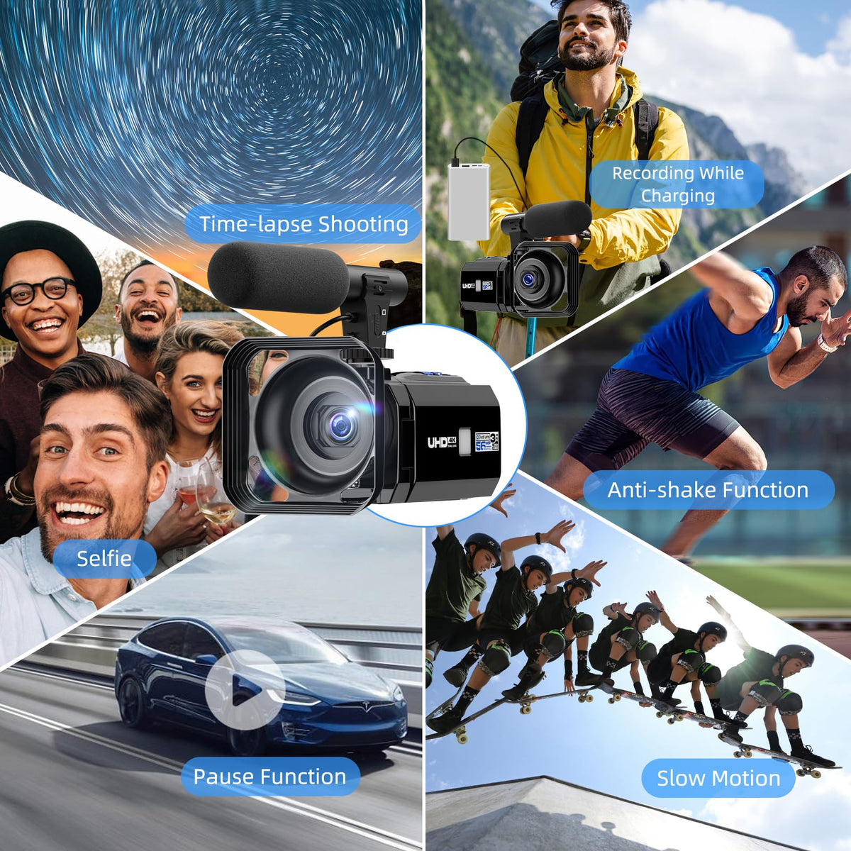 CAMWORLD external mic input improves audio quality for videos.