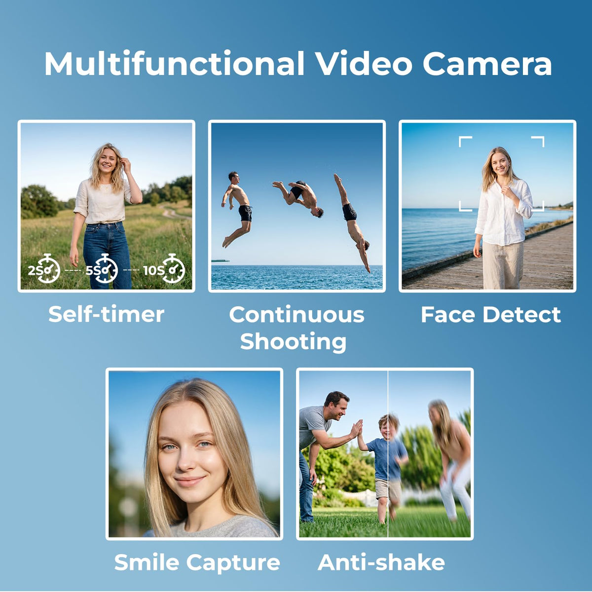 CAMWORLD built-in image stabilization keeps footage smooth during movement