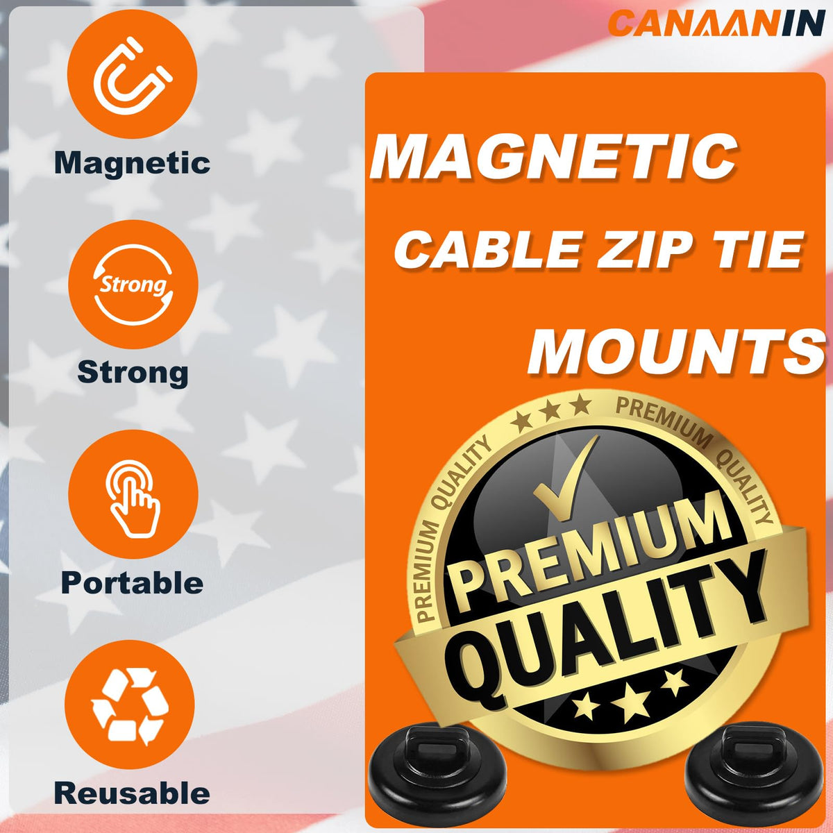 CANAANIN magnet base close-up with rubber face protecting painted surfaces and adding grip