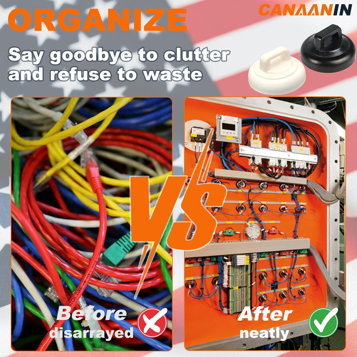 CANAANIN mount attached to a car dashboard neatly routing charging and audio wires