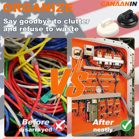 CANAANIN mount attached to a car dashboard neatly routing charging and audio wires