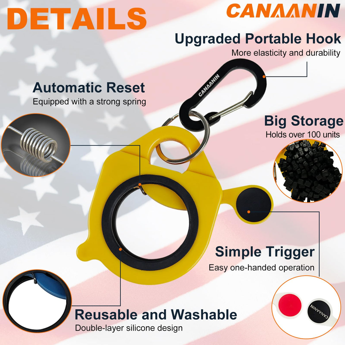 CANAANIN zip tie holder glow-in-the-dark white for low-light sites