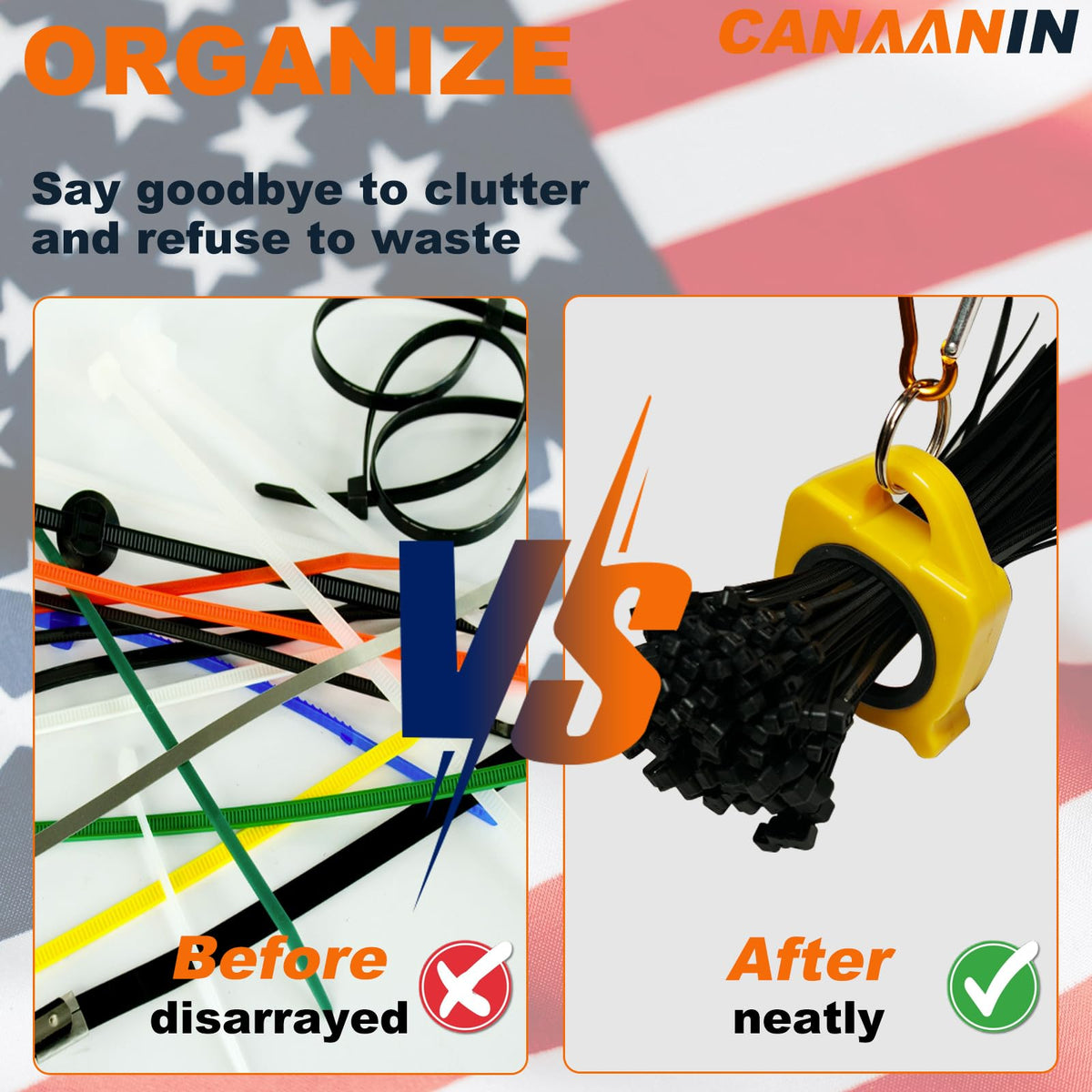 CANAANIN zip tie holder on belt demonstrates portable organization