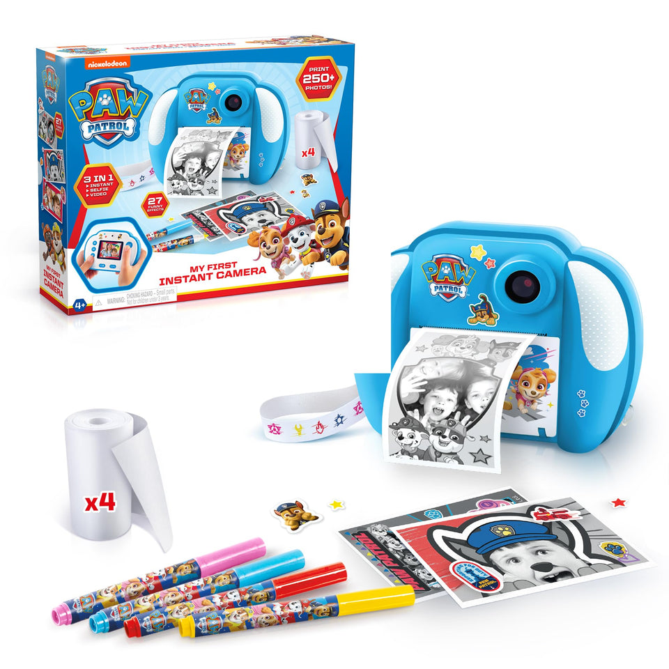 Canal Toys Paw Patrol instant camera front view with kid-friendly controls.