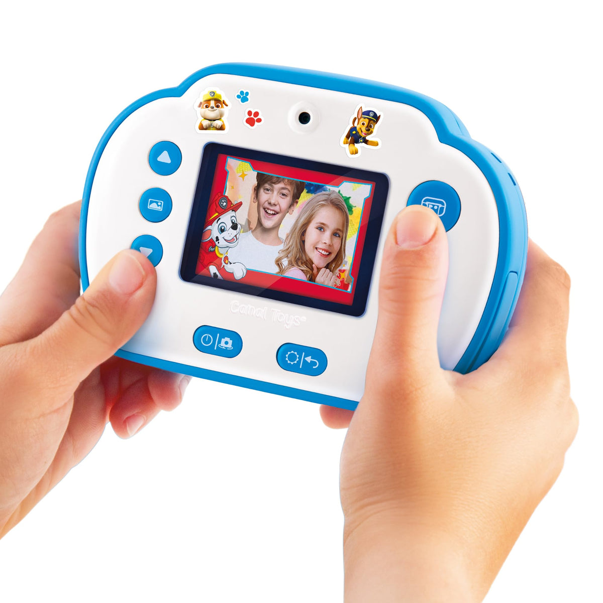 Paw Patrol instant camera LCD display supports easy navigation for young creators.