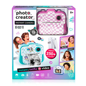 Canal Toys Photo Creator 3-in-1 pink camera front view for easy kid-friendly selfies.