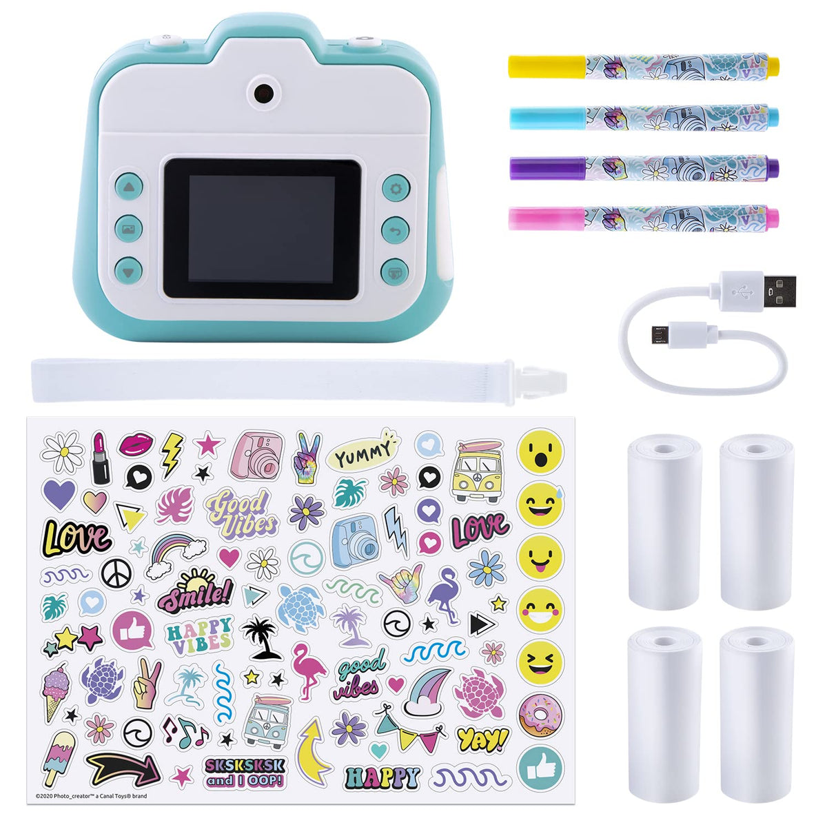 Canal Toys Photo Creator in video mode, capturing memories with friends.