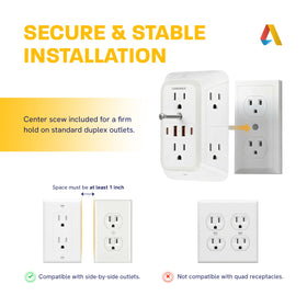 Canamax mounting screw and back prong for secure wall installation