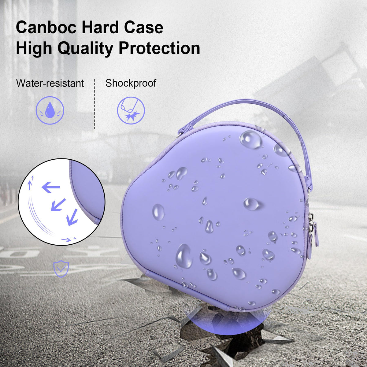 Canboc AirPods Max Case features smooth double zipper for easy access.