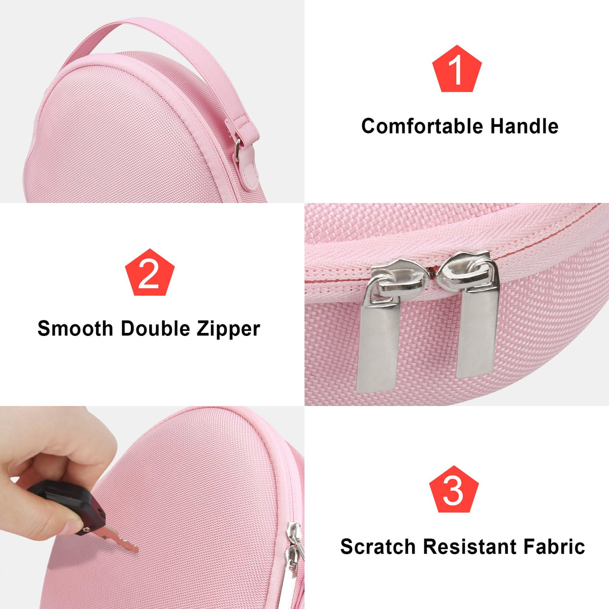 Canboc AirPods Max case lightweight handle for easy carrying.