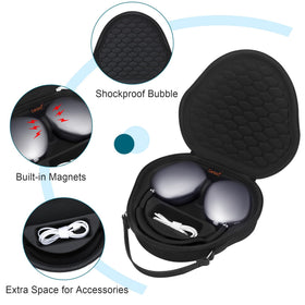 Canboc AirPods Max Case includes a sturdy handle for hand carry.