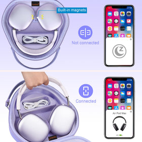 Canboc AirPods Max Case with Sleep Mode uses magnetic pads for dormancy.