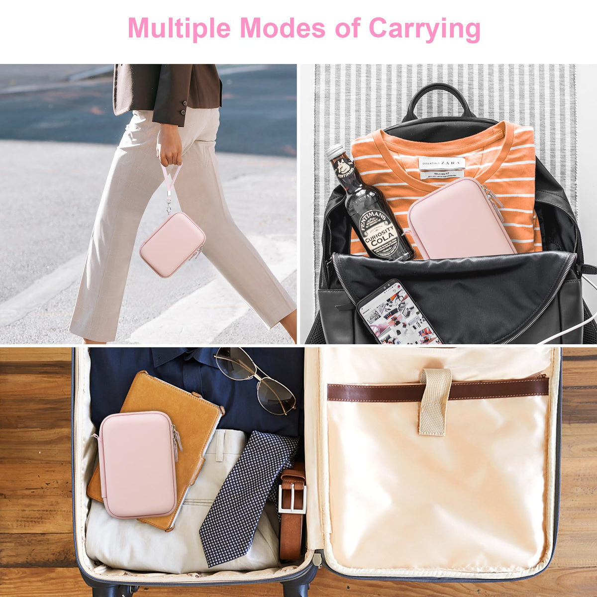 Canboc internal mesh pocket holding film and cable for organized accessory storage benefit