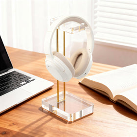 CANCLEAR minimalist-design stand complements modern desks with luxe gold accents