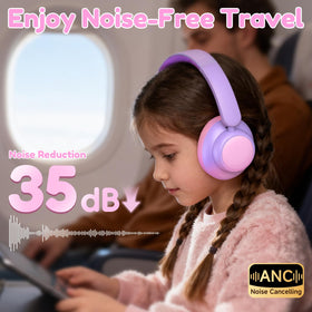 Candy Bila 60h playtime headphones on gradient pink emphasize long battery life.
