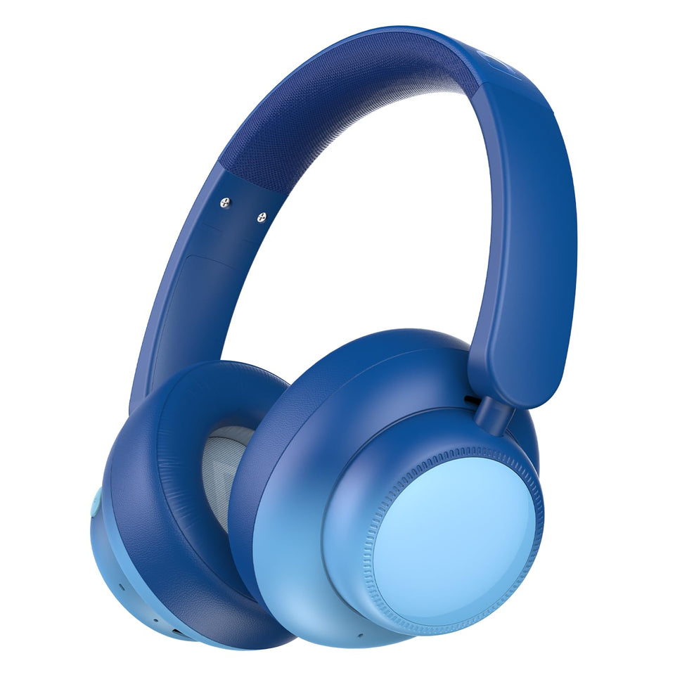 Candy Bila Active Kids headphones, front view in gradient blue, ready for immersive sound on adventures.