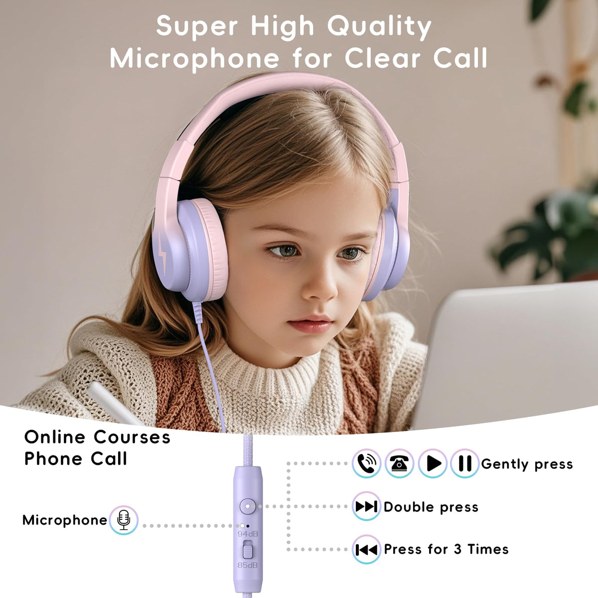 Candy Bila child wearing headphones during study time for focused learning